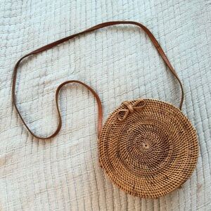 Mango Raffia structured bag